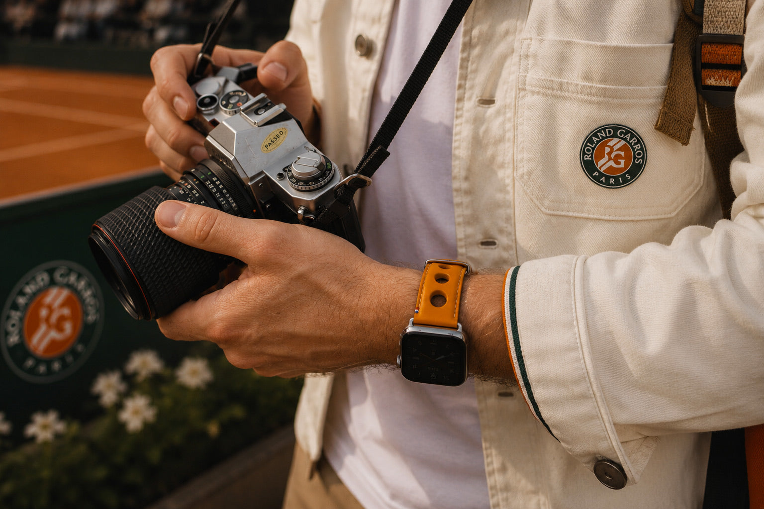 Roland-Garros et ETERNEL bracelet cuir Apple Watch