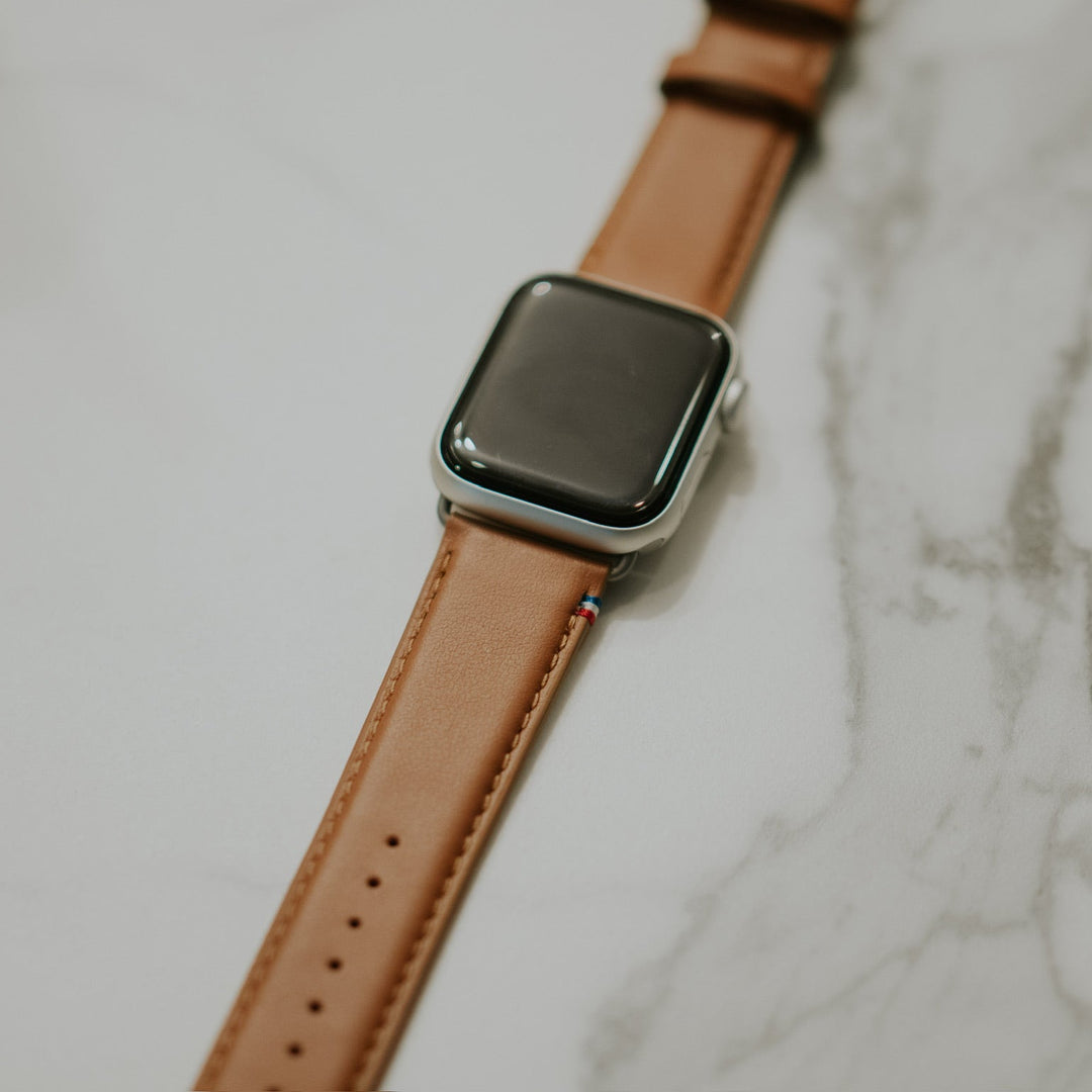 Aquarelle - Bracelet Apple Watch cuir petite taille Gold 44mm 45mm 46mm 49mm