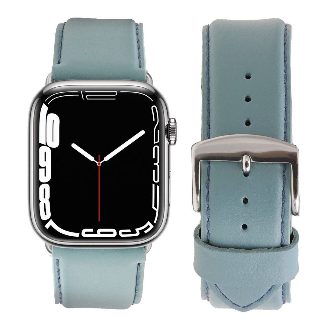 Holi Apple Watch - Bracelet cuir de vachette Bleu ardoise 38mm 40mm 41mm 42mm