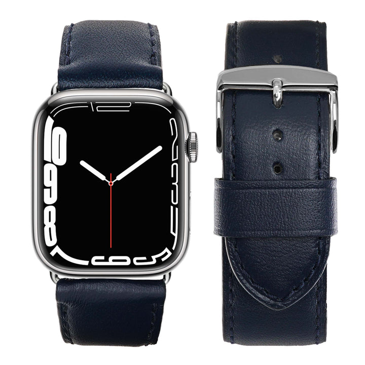 Holi Apple Watch - Bracelet cuir de vachette Marine 44mm 45mm 46mm 49mm