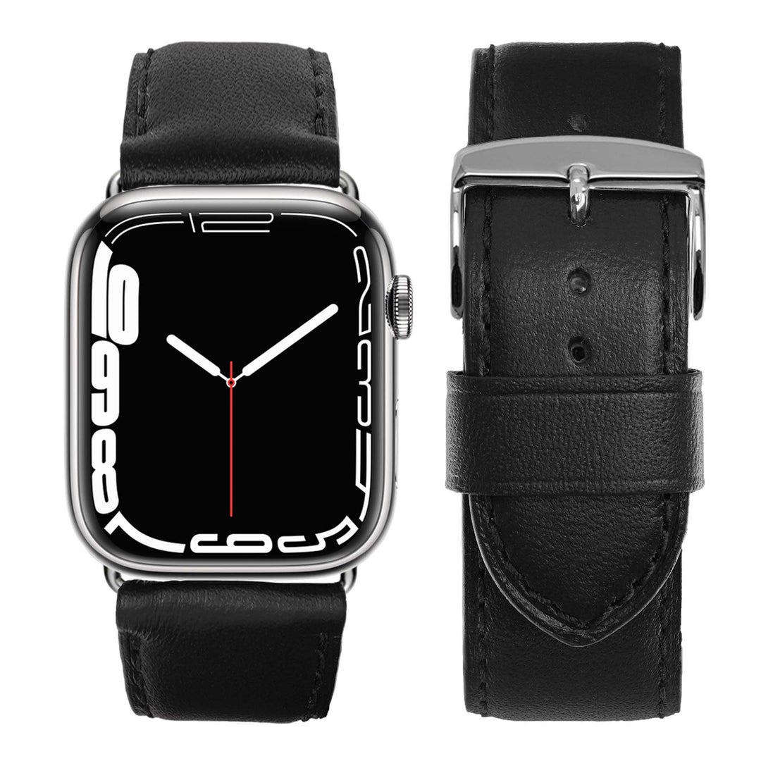 Holi Apple Watch - Bracelet cuir de vachette Noir 38mm 40mm 41mm 42mm