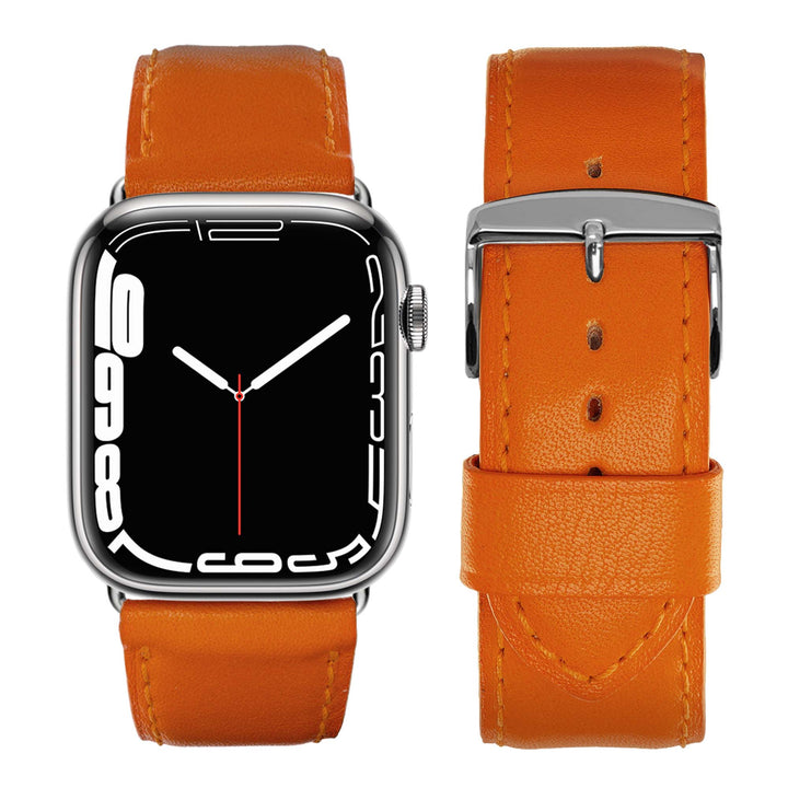 Holi Apple Watch - Bracelet cuir de vachette Orange 38mm 40mm 41mm 42mm