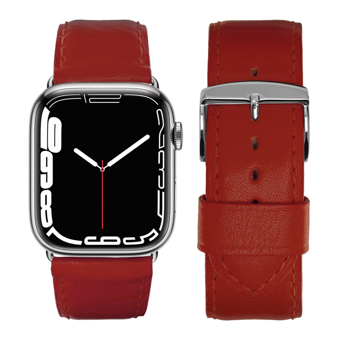 Holi Apple Watch - Bracelet cuir de vachette Rouge 44mm 45mm 46mm 49mm