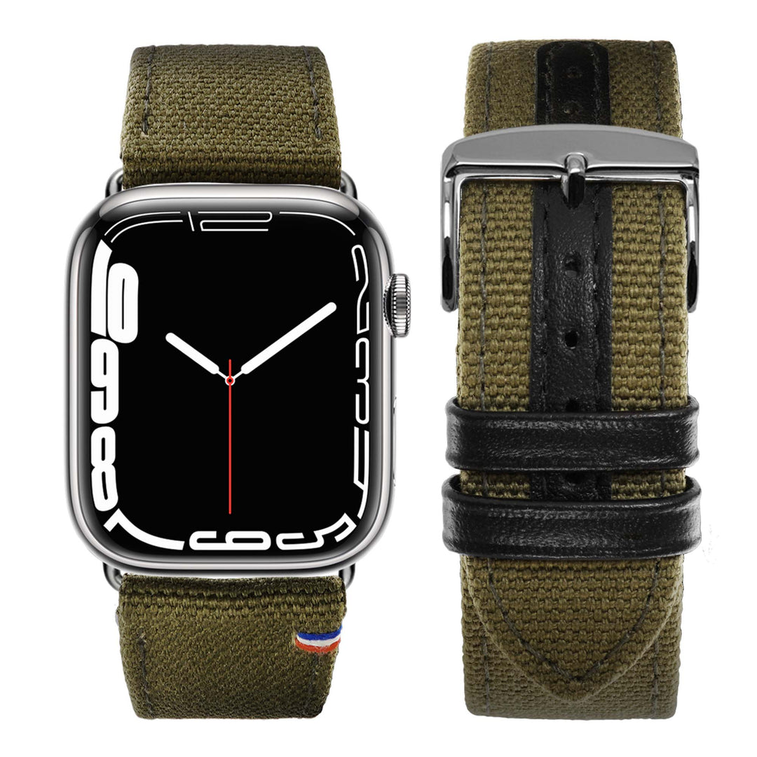 New Rover - Bracelet Apple Watch tissu renforcé Kaki 38mm 40mm 41mm 42mm