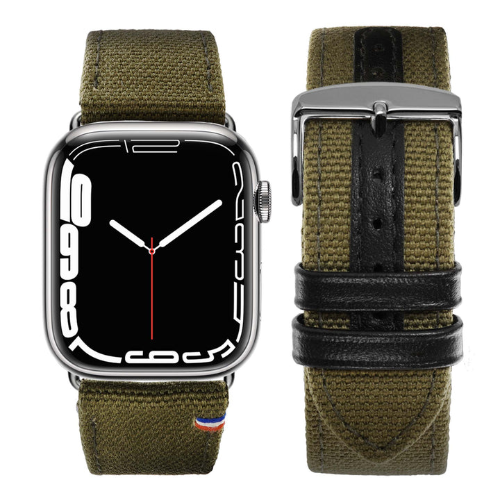 New Rover - Bracelet Apple Watch tissu renforcé Kaki 38mm 40mm 41mm 42mm