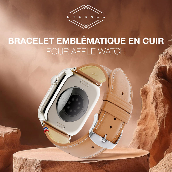 Roadster - Bracelet Apple Watch cuir perforé Gold 44mm 45mm 46mm 49mm