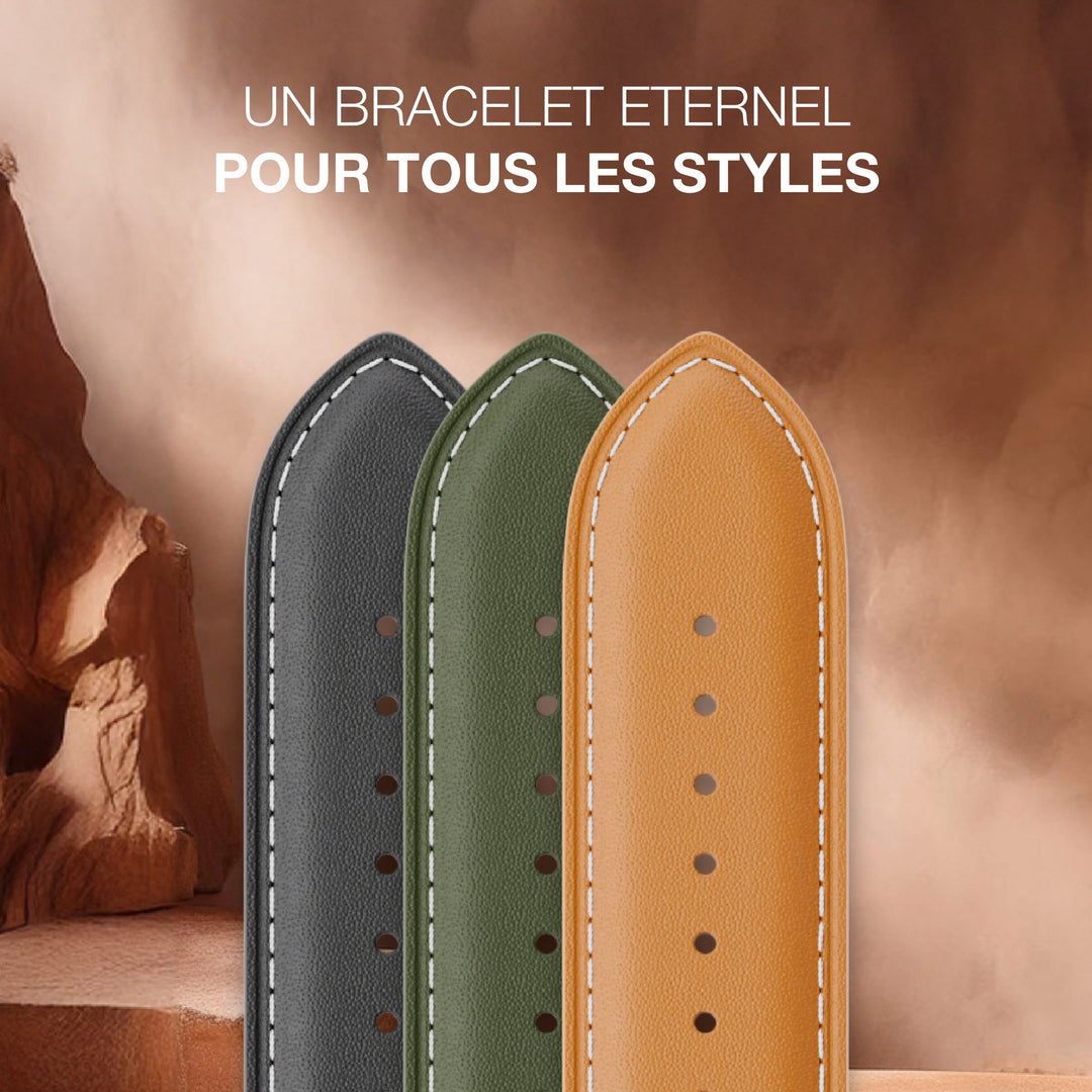 Roadster - Bracelet Apple Watch cuir perforé Gold 44mm 45mm 46mm 49mm