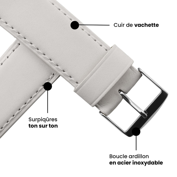 Holi Apple Watch - White Cowhide Leather Strap 46 / 49 mm