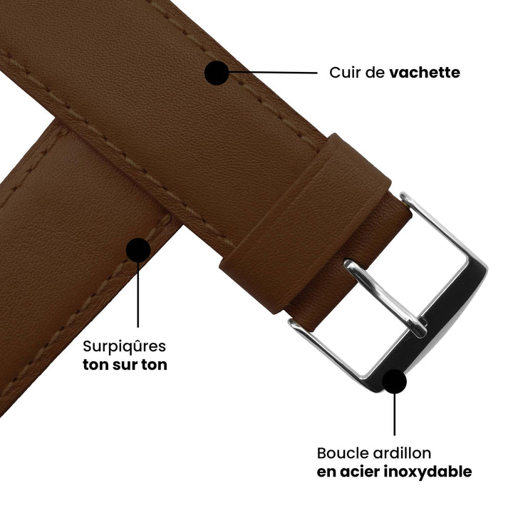 Holi Apple Watch - Bracelet cuir de vachette Gold 38mm 40mm 41mm 42mm