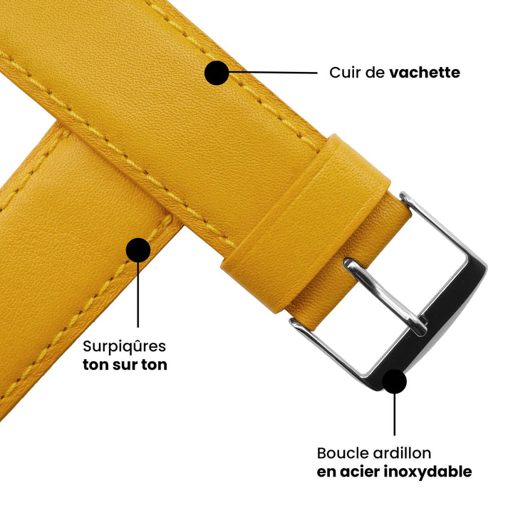 Holi Apple Watch - Yellow Cowhide Leather Strap 42 mm