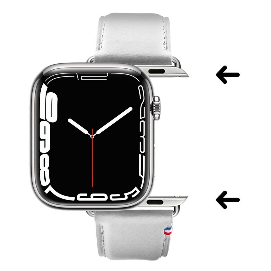 Aquarelle - Bracelet Apple Watch cuir petite taille Blanc 44mm 45mm 46mm 49mm