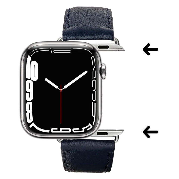 Holi Apple Watch - Bracelet cuir de vachette Marine 44mm 45mm 46mm 49mm