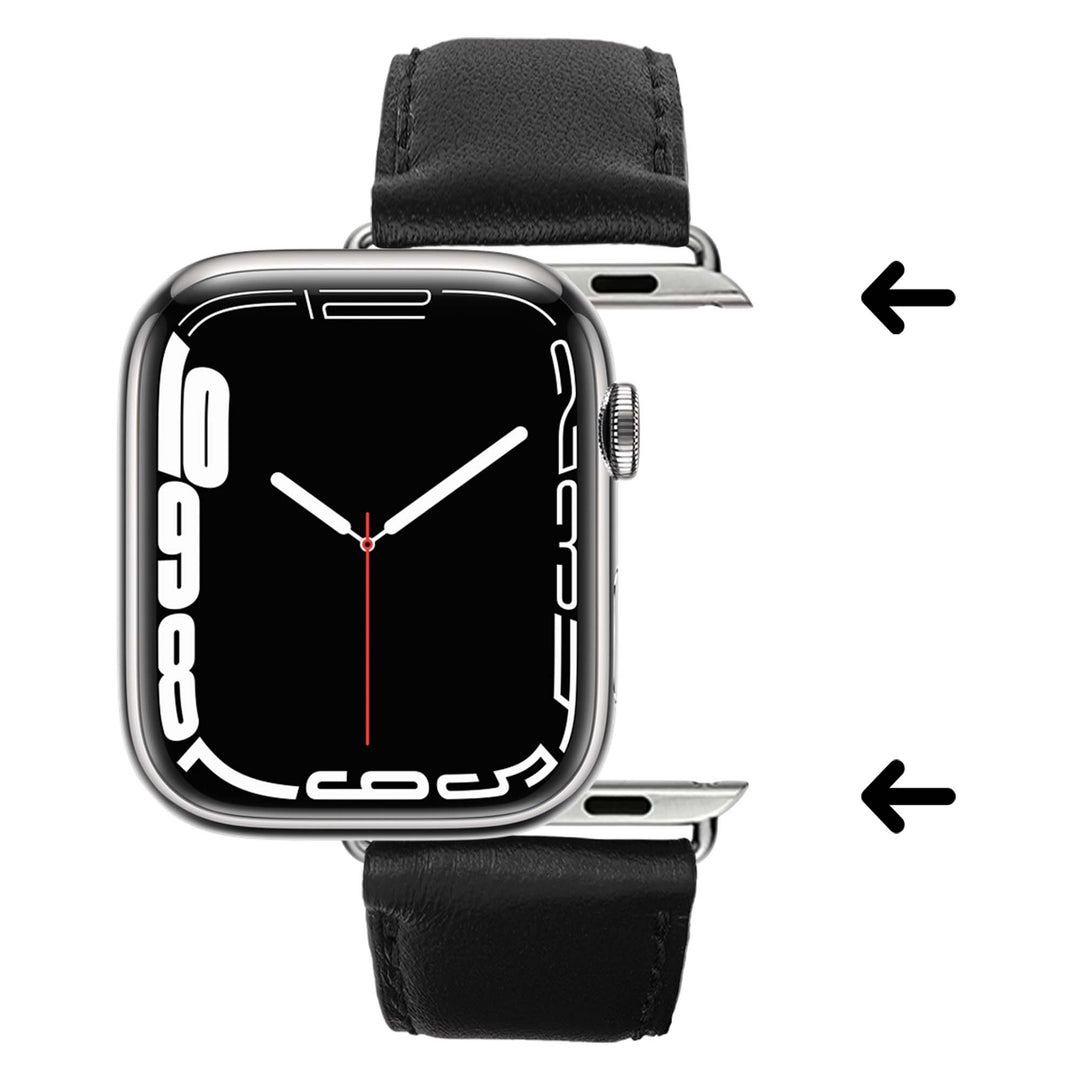Holi Apple Watch - Bracelet cuir de vachette Noir 38mm 40mm 41mm 42mm
