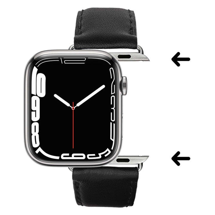 Holi Apple Watch - Bracelet cuir de vachette Noir 38mm 40mm 41mm 42mm