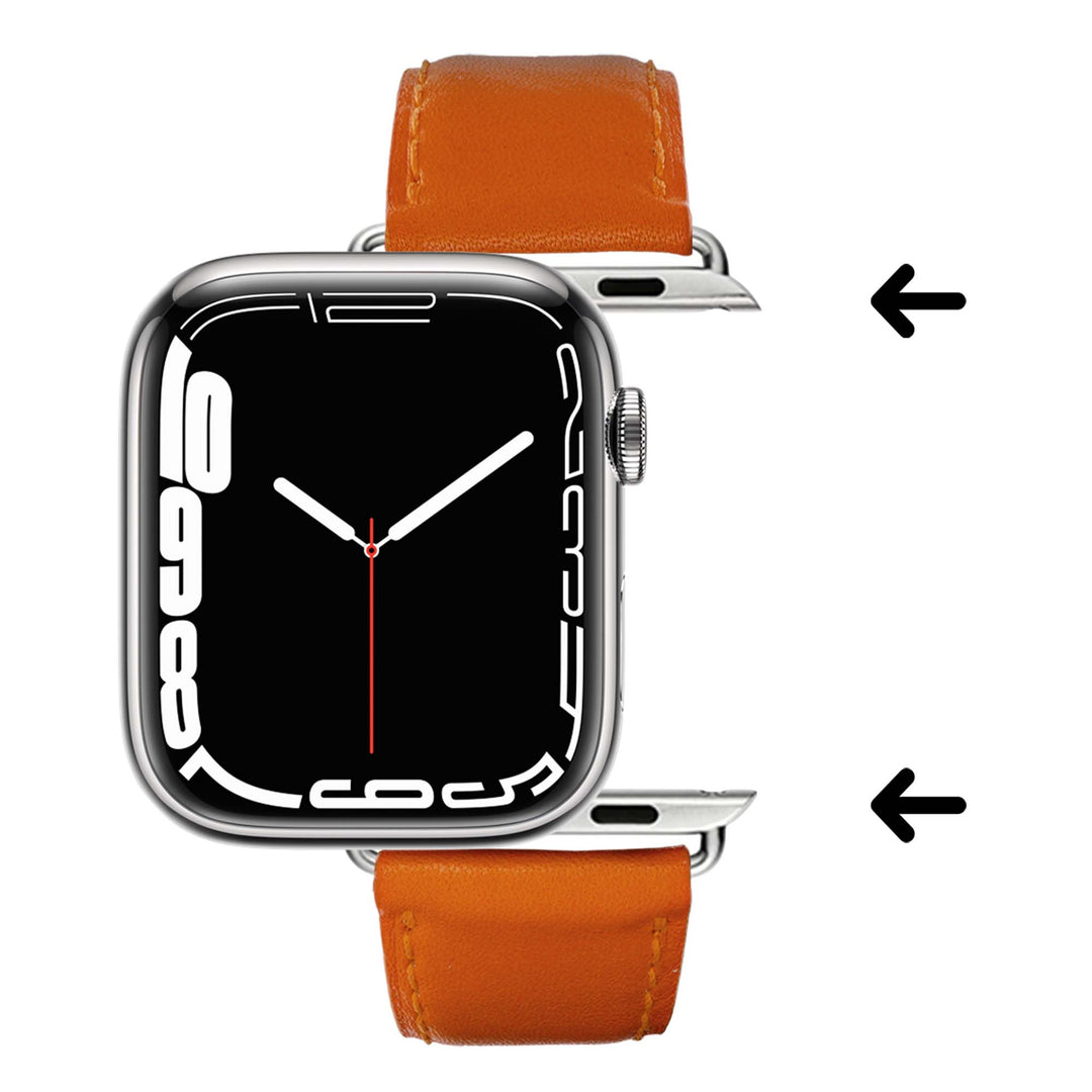 Holi Apple Watch - Bracelet cuir de vachette Orange 38mm 40mm 41mm 42mm