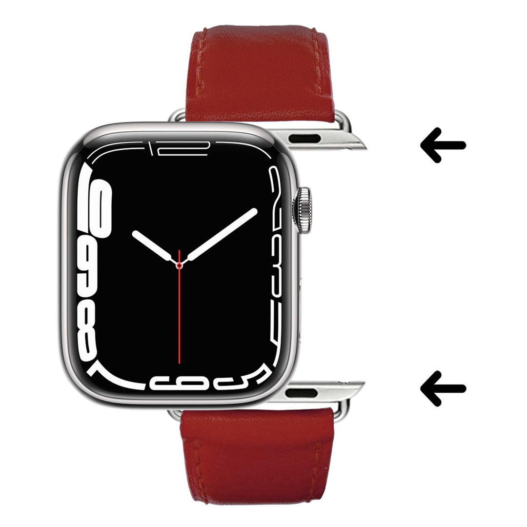 Holi Apple Watch - Bracelet cuir de vachette Rouge 44mm 45mm 46mm 49mm