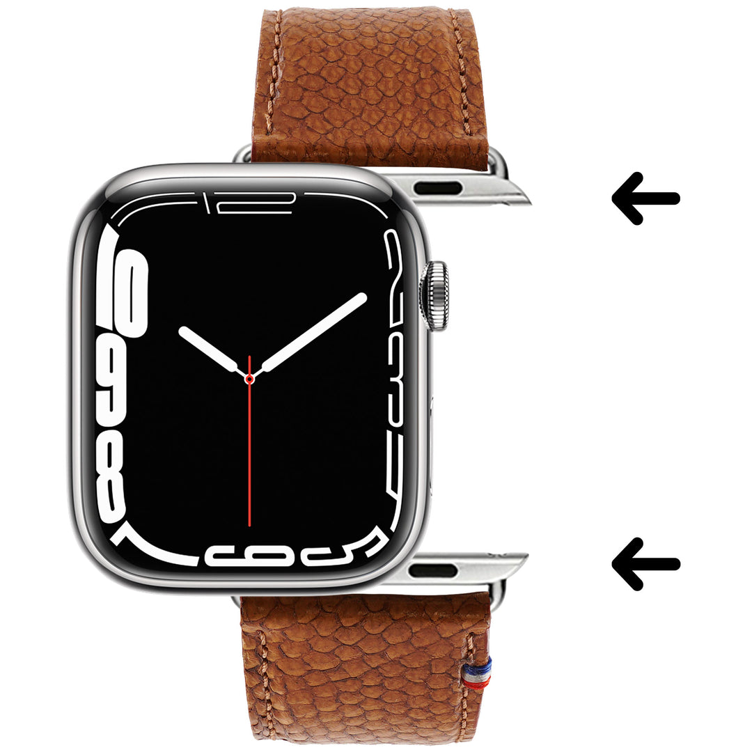Horizon - Cuir marin français upcyclé - Bracelet Apple Watch Aurore 44mm 45mm 46mm 49mm