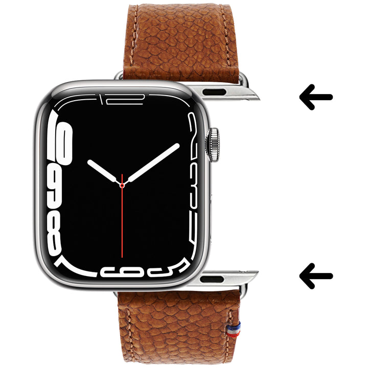 Horizon - Cuir marin français upcyclé - Bracelet Apple Watch Aurore 44mm 45mm 46mm 49mm