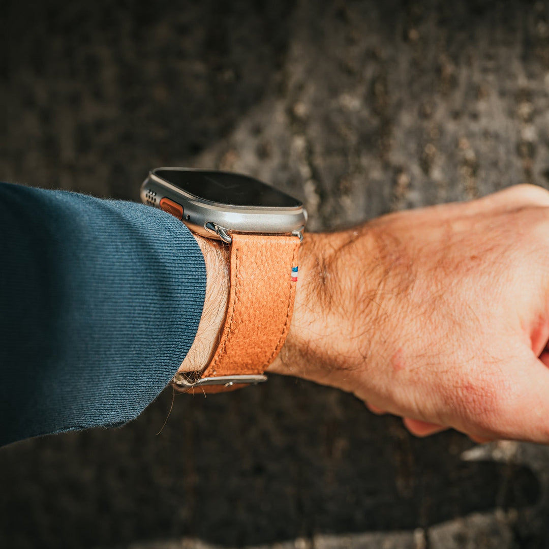 Horizon - Cuir marin français upcyclé - Bracelet Apple Watch Aurore 44mm 45mm 46mm 49mm