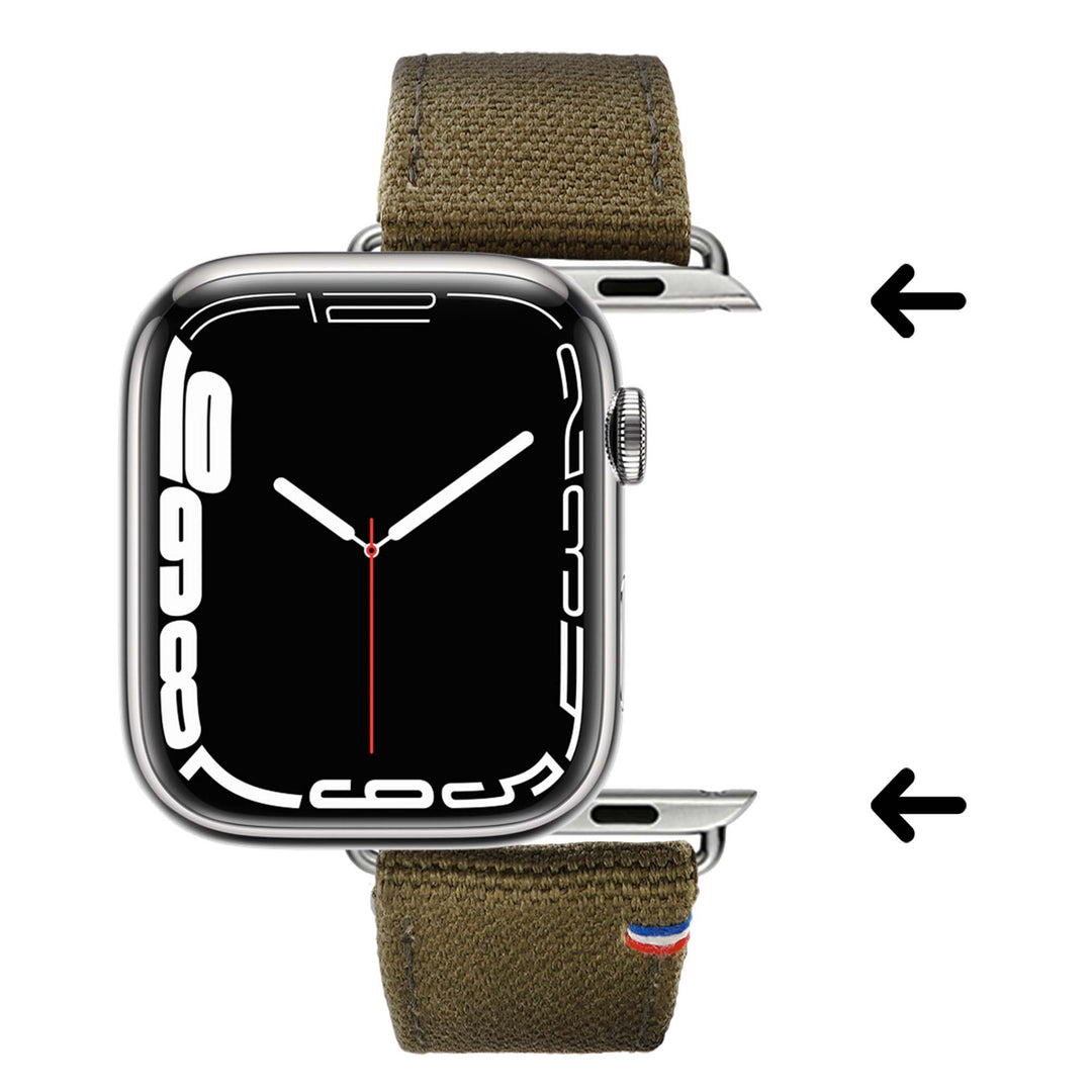 New Rover - Bracelet Apple Watch tissu renforcé Kaki 38mm 40mm 41mm 42mm