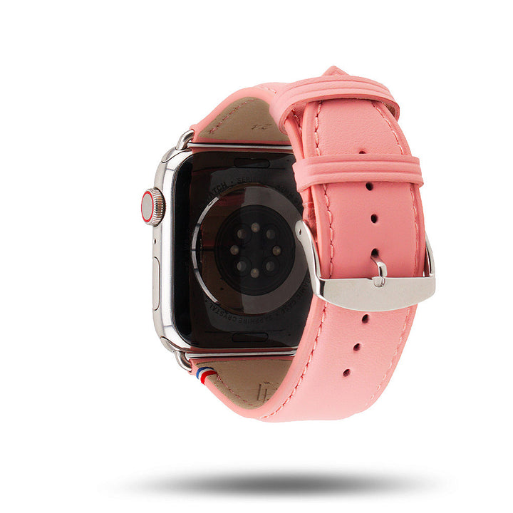 Aquarelle - Bracelet Apple Watch cuir petite taille Rose poudré 44mm 45mm 46mm 49mm