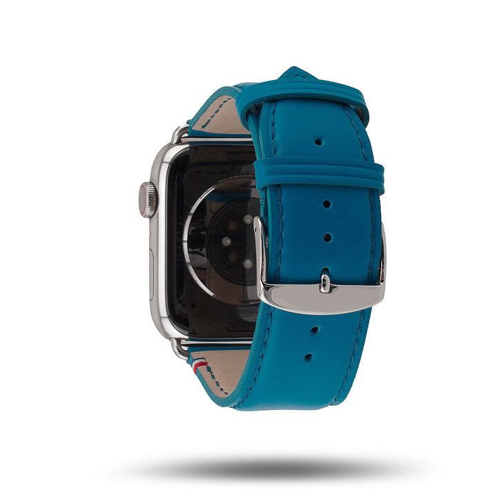 Aquarelle - Bracelet Apple Watch cuir petite taille Turquoise 38mm 40mm 41mm 42mm