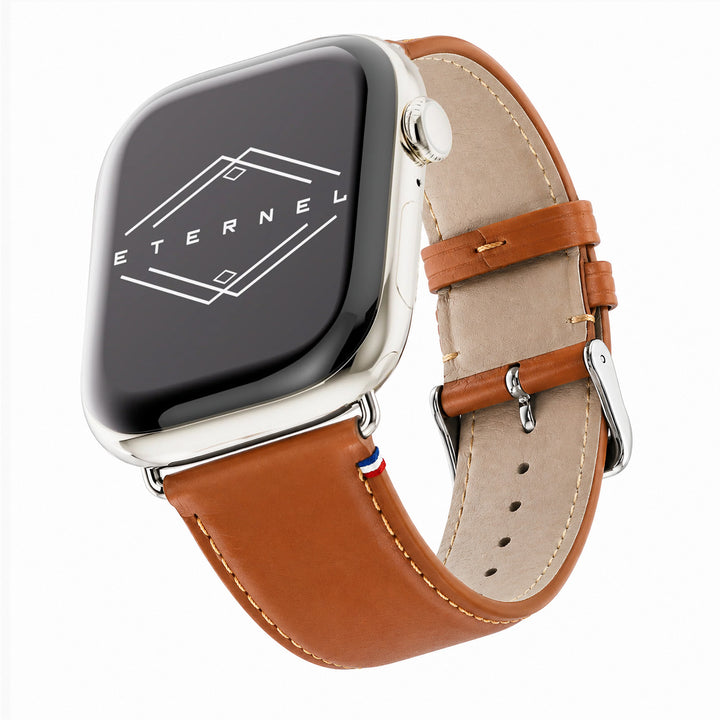 Aquarelle - Bracelet Apple Watch cuir petite taille Gold 44mm 45mm 46mm 49mm