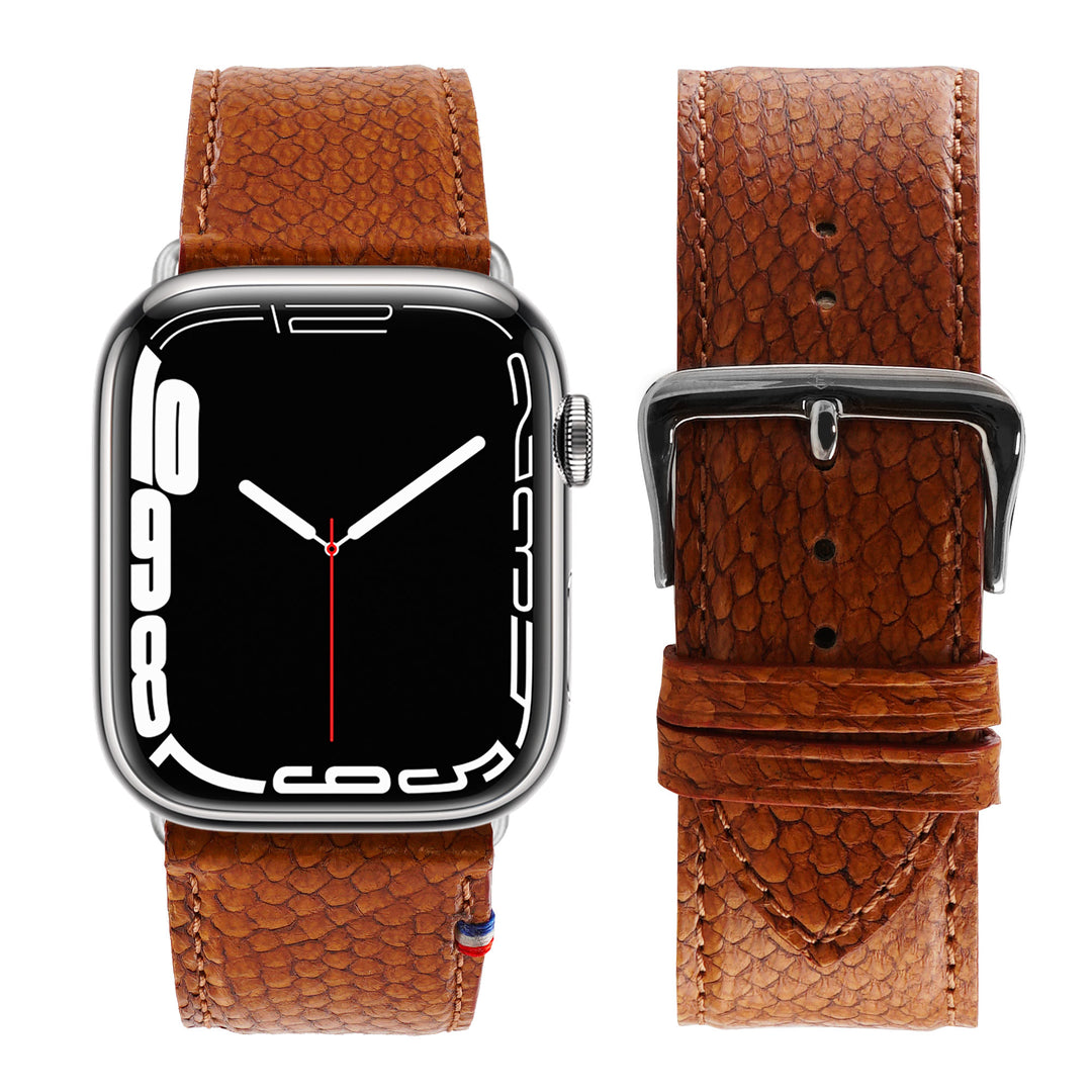 Horizon - Cuir marin français upcyclé - Bracelet Apple Watch Aurore 44mm 45mm 46mm 49mm