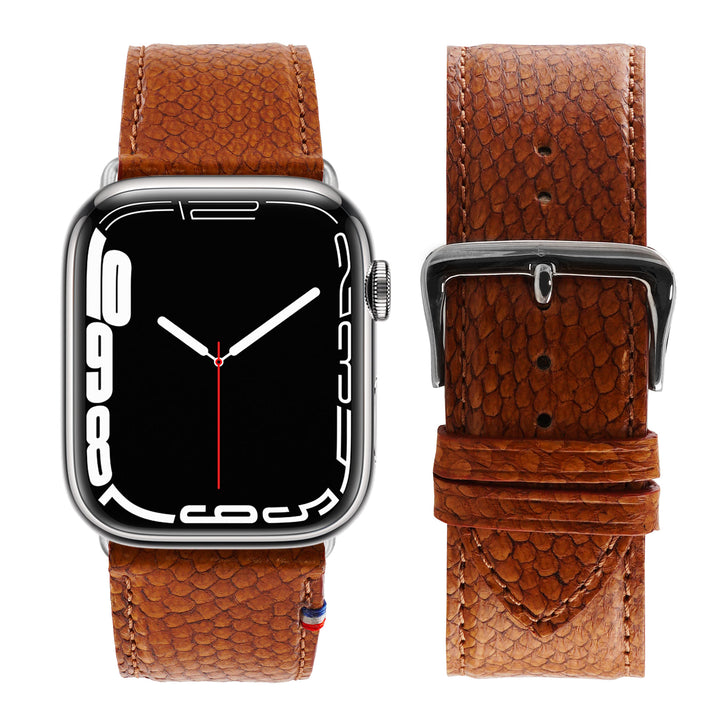 Horizon - Cuir marin français upcyclé - Bracelet Apple Watch Aurore 44mm 45mm 46mm 49mm