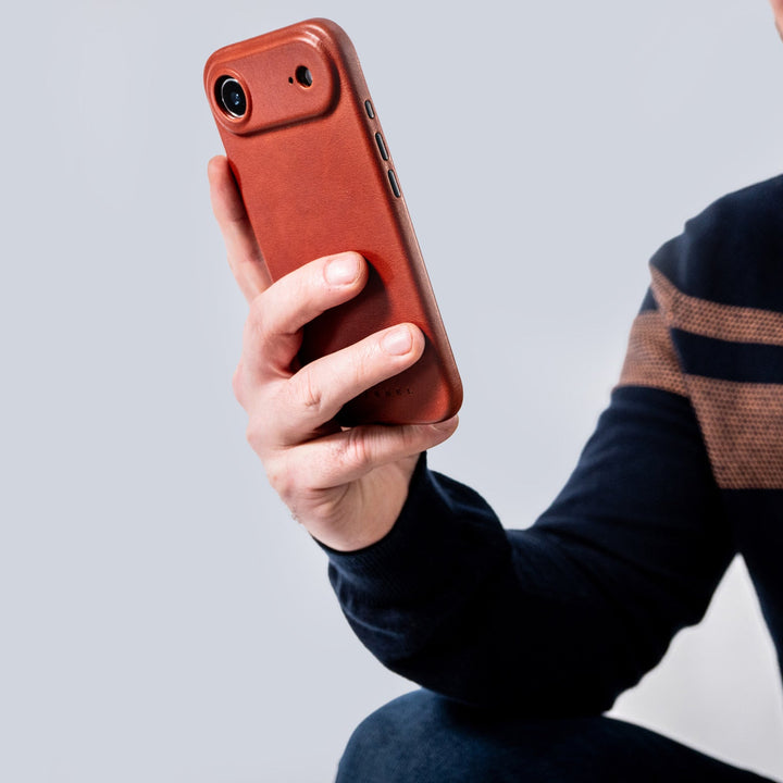 Coque Arsene cuir pleine fleur - iPhone 17 Air - Miel