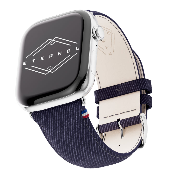 Denim – Apple Watch Leather Band with Denim Effect – Denim Blue 46 / 49 mm