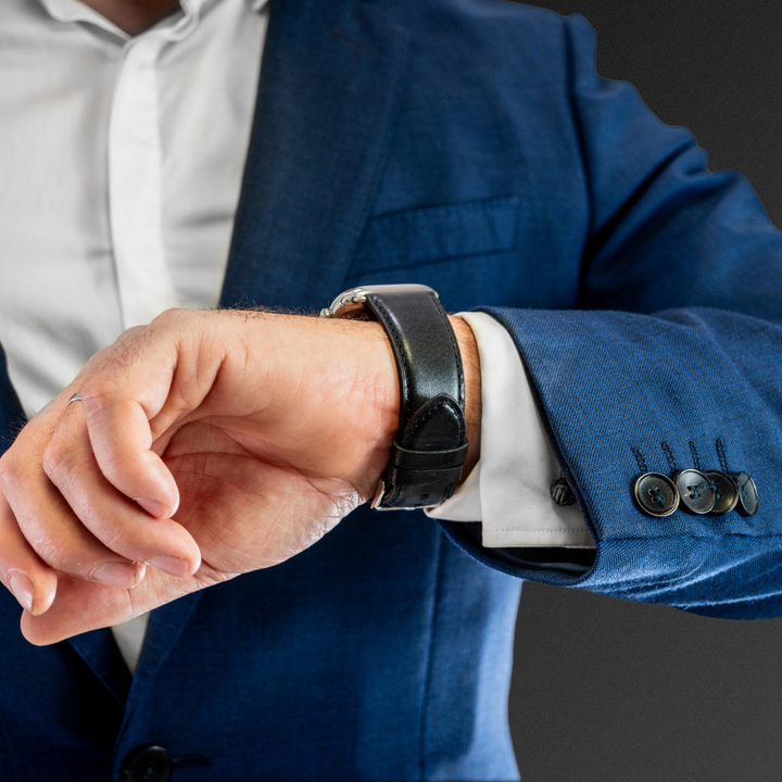 Richelieu - Bracelet Apple Watch noir 44mm 45mm 46mm 49mm