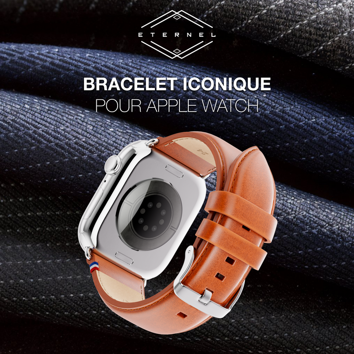 Richelieu - Bracelet Apple Watch cognac 44mm 45mm 46mm 49mm
