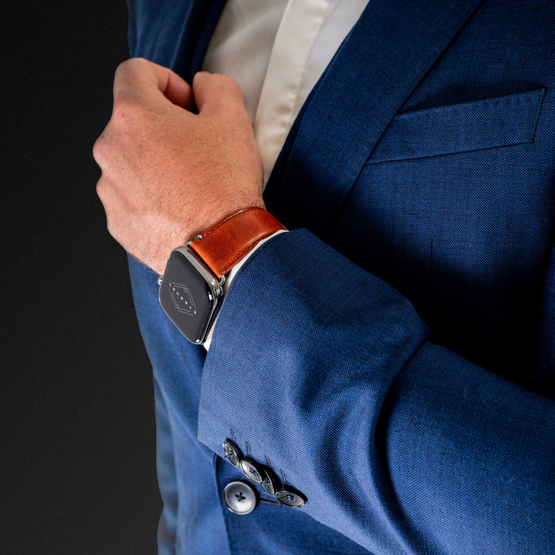 Richelieu - Bracelet Apple Watch cognac 44mm 45mm 46mm 49mm