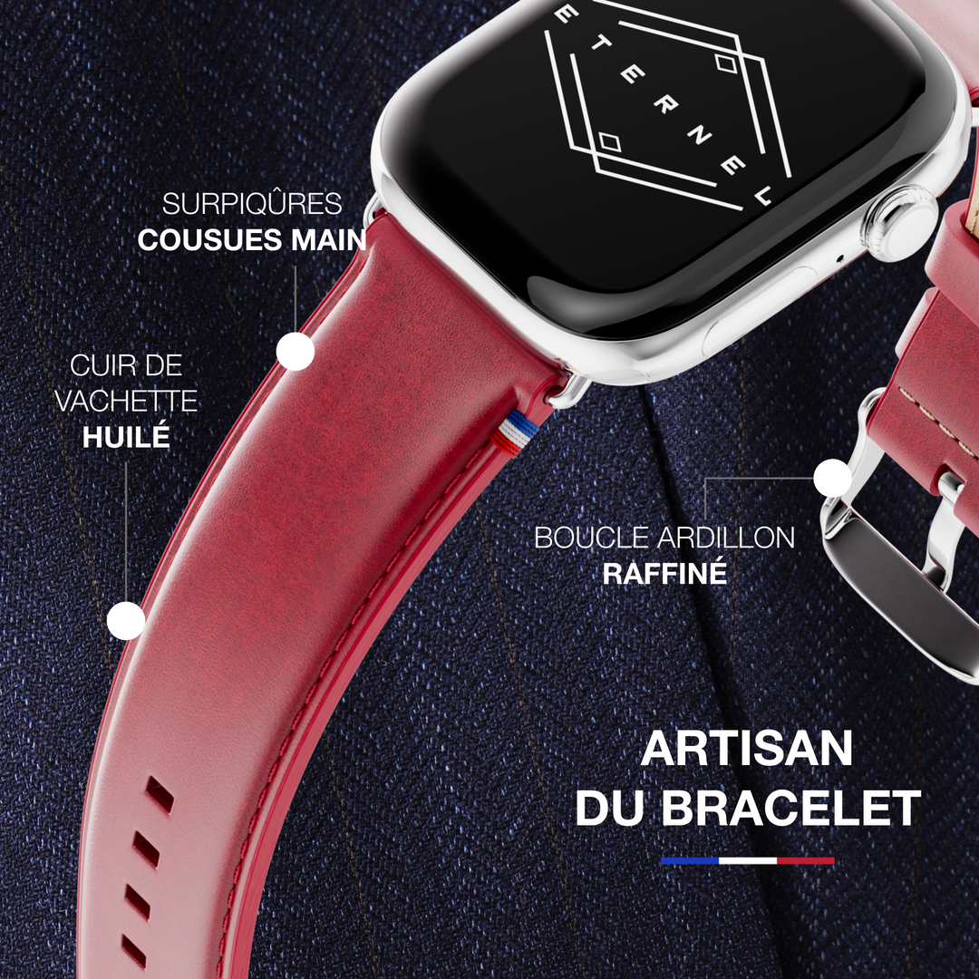 Richelieu – Apple Watch Armband Rot 46 / 49 mm