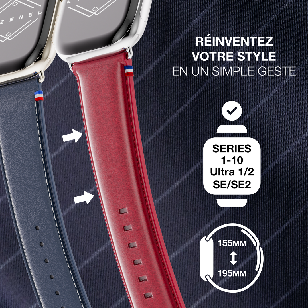 Richelieu – Apple Watch Armband Rot 46 / 49 mm
