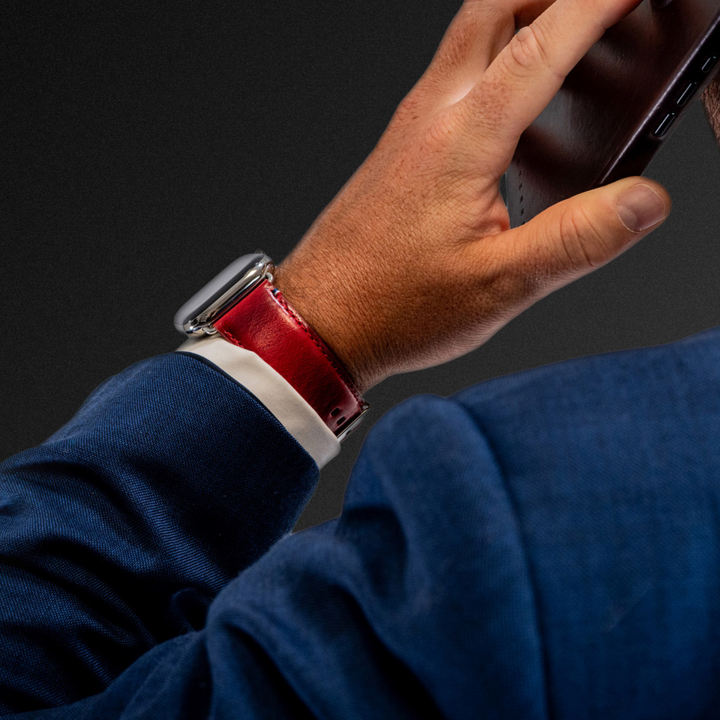 Richelieu – Apple Watch Armband Rot 46 / 49 mm