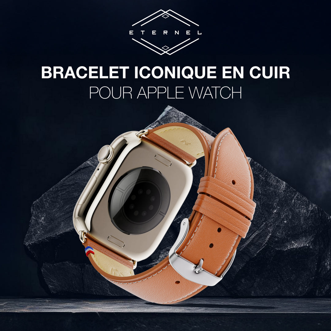 Simple tour - Cuir de vachette graissé Apple Watch Gold 44mm 45mm 46mm 49mm