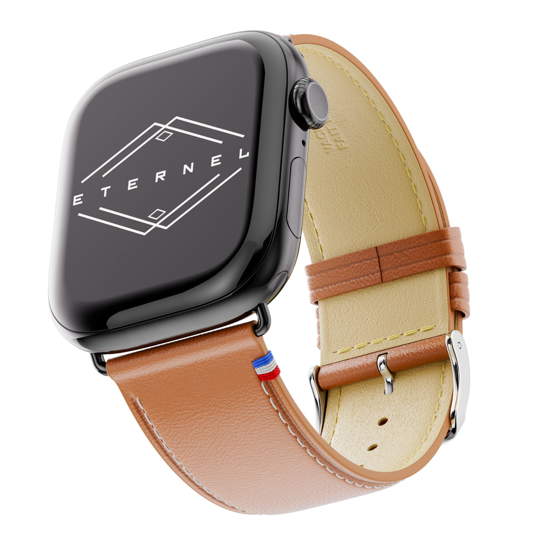 Simple tour - Cuir de vachette graissé Apple Watch Gold 44mm 45mm 46mm 49mm