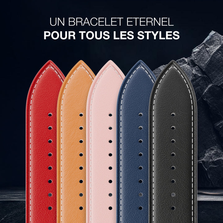 Simple tour - Cuir de vachette graissé Apple Watch Noir 44mm 45mm 46mm 49mm