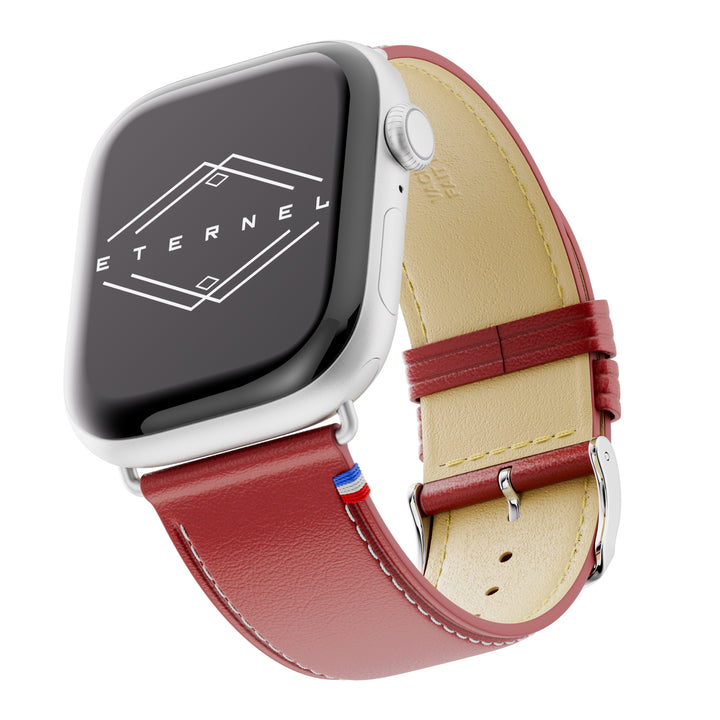 Simple tour - Cuir de vachette graissé Apple Watch Rouge 38mm 40mm 41mm 42mm