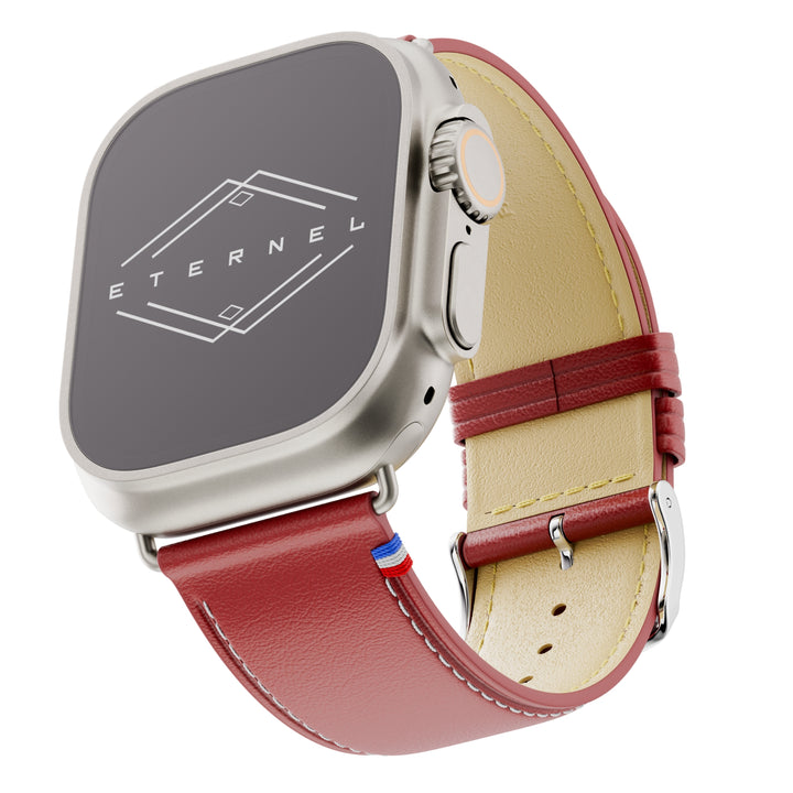 Simple Tour - Greased Cowhide Leather Apple Watch Red 46 / 49 mm