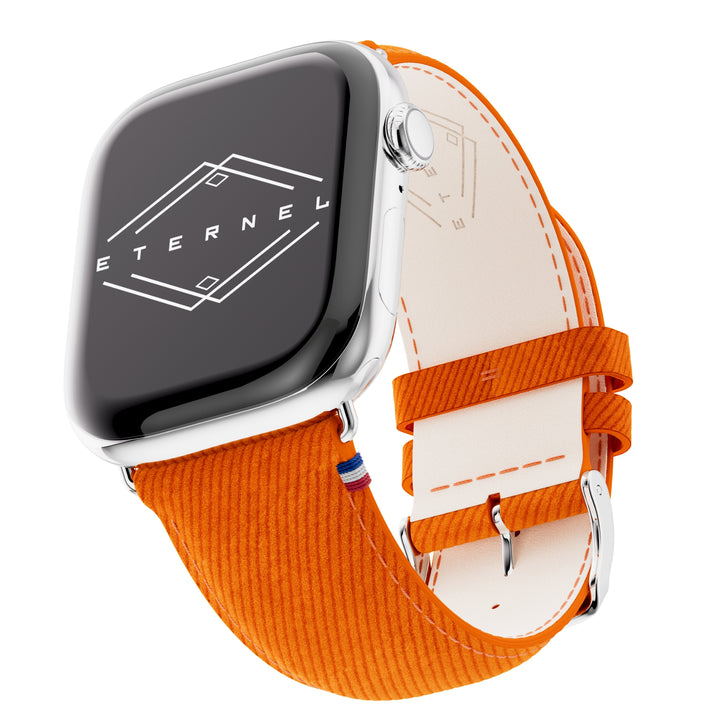 Denim – Apple Watch Leather Band with Denim Effect – Saffron 46 / 49 mm