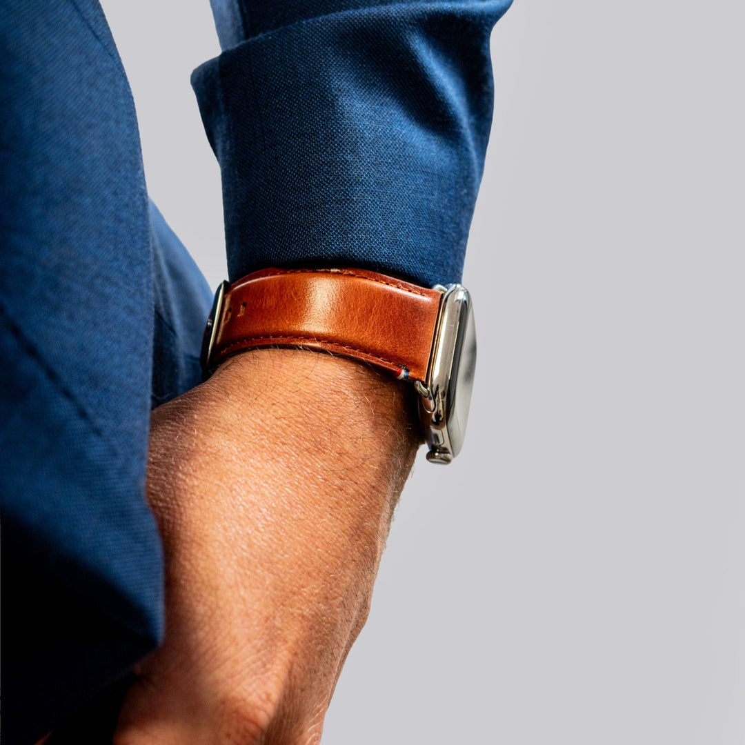 Richelieu - Bracelet Apple Watch cognac 44mm 45mm 46mm 49mm