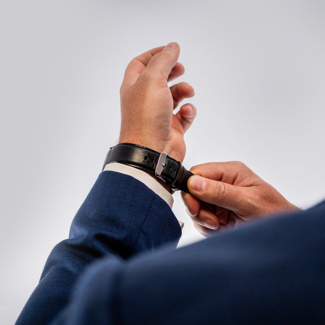 Richelieu - Bracelet Apple Watch noir 44mm 45mm 46mm 49mm
