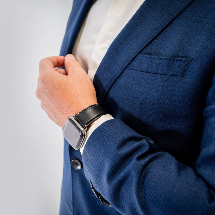 Richelieu - Bracelet Apple Watch noir 44mm 45mm 46mm 49mm