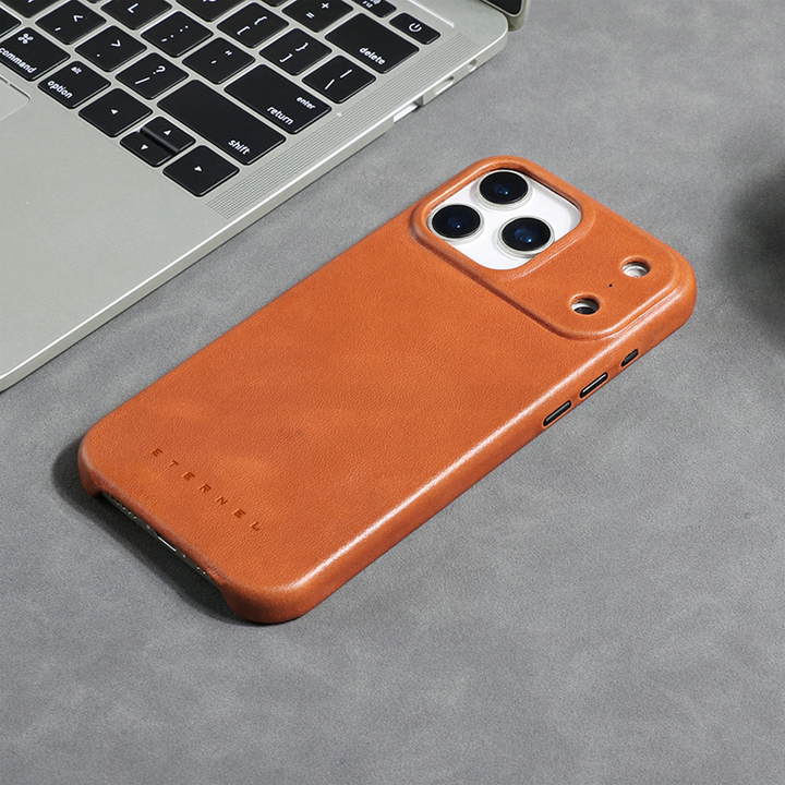 Coque Arsene cuir pleine fleur - iPhone 17 Pro - Miel