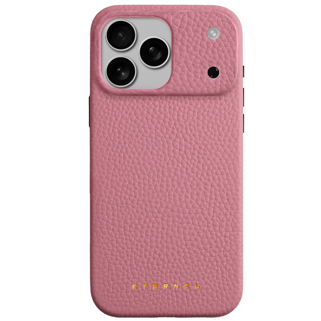Coque Elise cuir grainé - iPhone 17 Pro - Rose