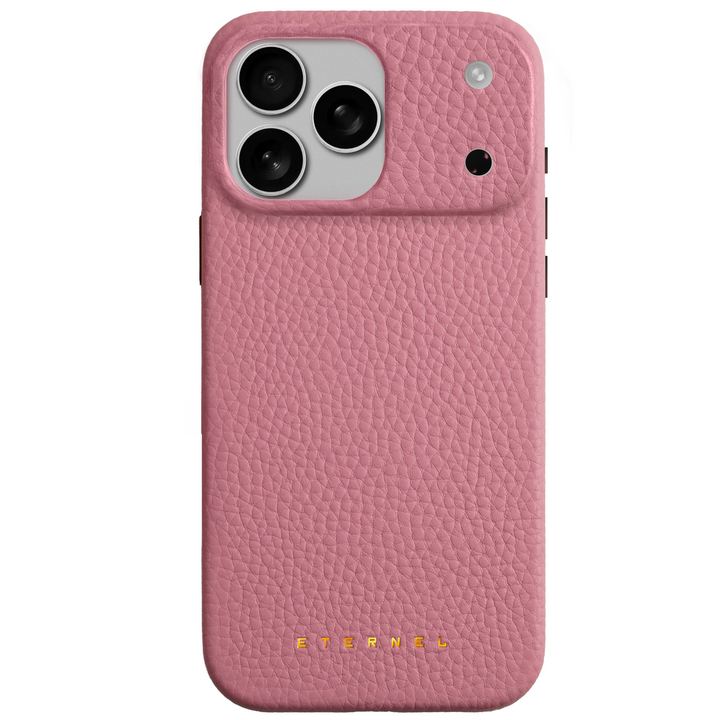 Coque Elise cuir grainé - iPhone 17 Pro - Rose
