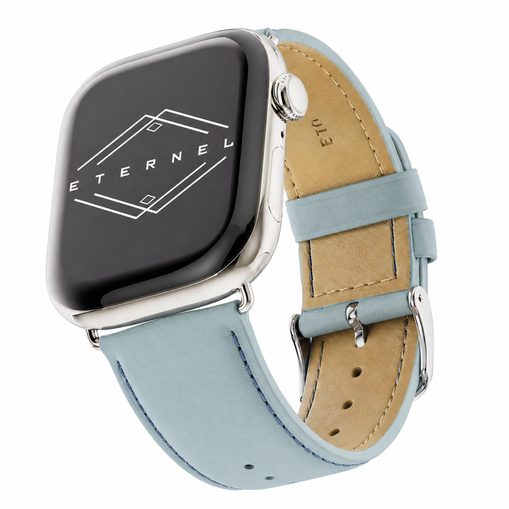 Holi Apple Watch - Bracelet cuir de vachette Bleu ardoise 38mm 40mm 41mm 42mm